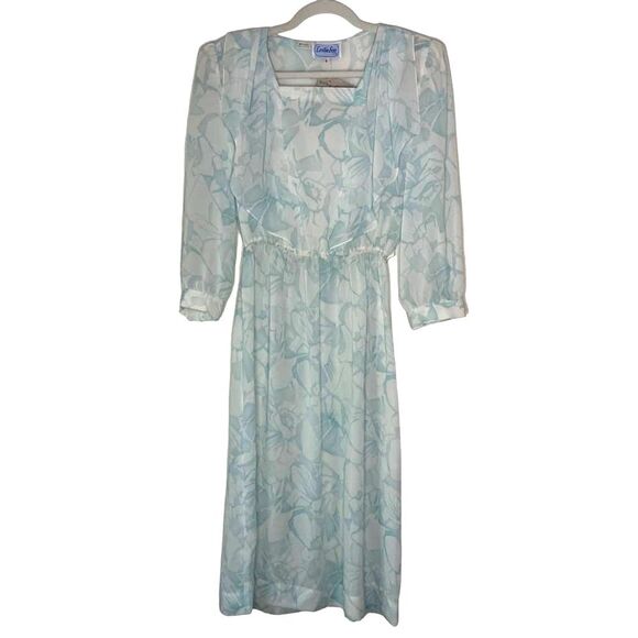 Vintage Leslie Fay Y2k D Floral Poly Crepe Dress sz. 8 #EE - Picture 7 of 10